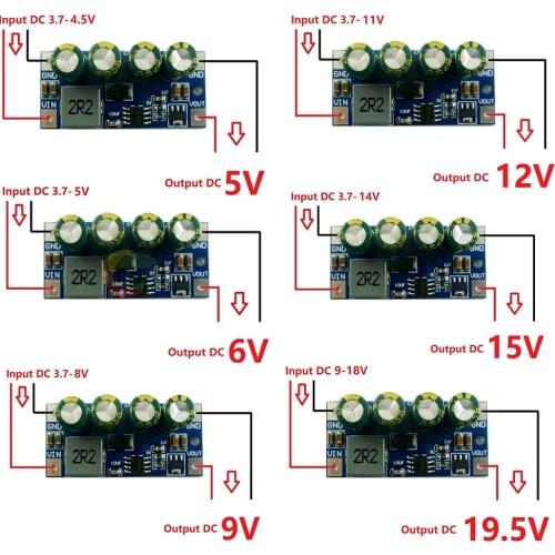 Ziqqucu DC converter boost module 60W DC 3.7V-18V to 5V 6V 9V 12V 15V 19.5V boost DC DC converter car cigarette lighter PLC LED