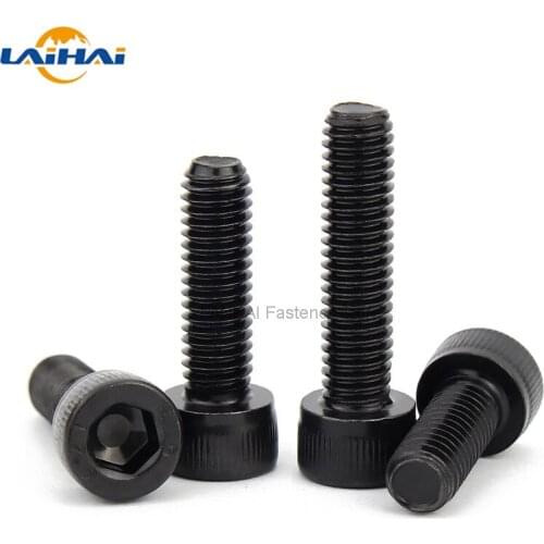 1/20pcs DIN912 M5 M6 M8 Black 304 Stainless Steel Hexagon Hex Socket Head Cap Allen Screw Bolt Thread Length 6-100mm