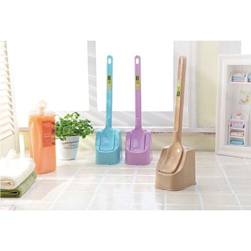 1PC cleaning toilet brush set soft seat type toilet brush with a clean brush yellow,blue,purple O0171