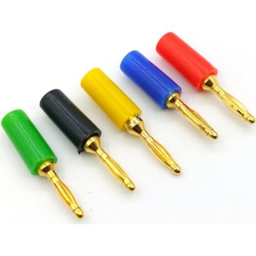100PCS Gold plated 2mm Banana Plug Jack adapter For Speaker Amplifier Test Probes Connector