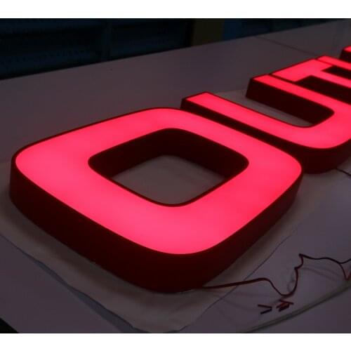 3D outdoor advertising waterproof stainless steel LED frontlit sign channel letters