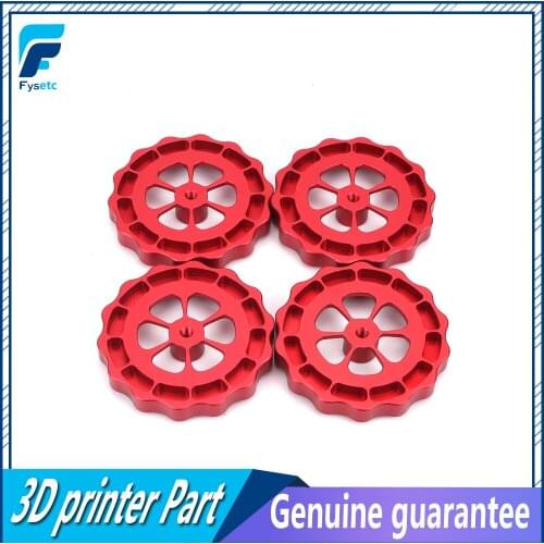 4pcs Knob Leveler M4 thread 3D Printer Parts Big Hand Twist Leveling Nut Red All Metal For CR-10 3D Printer Parts