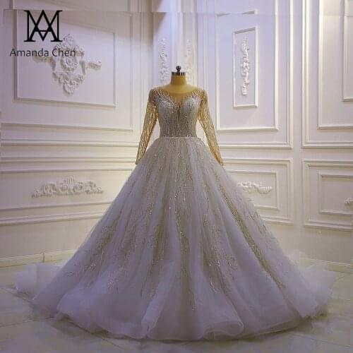 Aliexpress france Long Sleeve Lace Appliques Good Price Wedding Dress