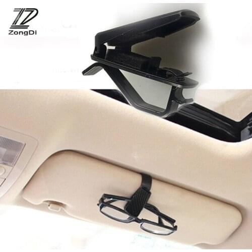 ZD Car Accessories Visor Carbon Fiber Sunglasses Holder Clip For Skoda Octavia A5 A7 2 Fabia Yeti BMW E60 F30 X5 E53 Inifiniti