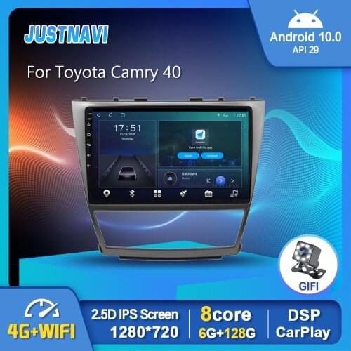 JustNavi Car Radio For Toyota Camry 40 2007-2011 Carplay Navigation Multimedia Video Player Android 10.0 Auto Stereo No DVD 10