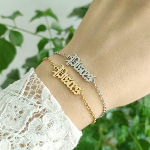 Stainless Steel Hand Link Constellation Bracelet Zodiac Sign Pisces Bracelets For Women Astrology Old English Letter Bransoletka