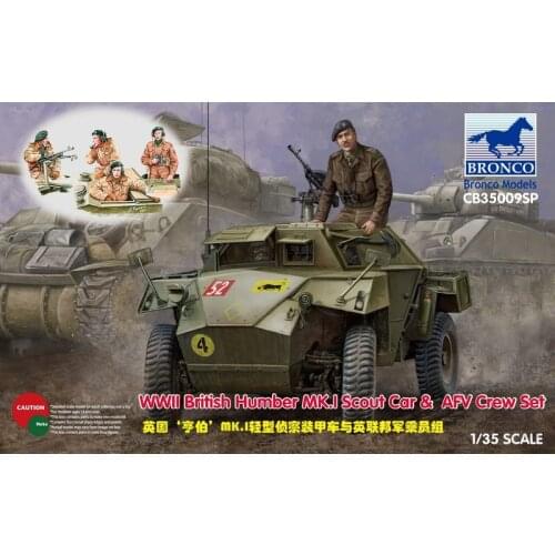 BRONCO CB35009SP 1/35 WWII British Humber MK.I Scout Car & AFV Crew Set - Scale Model Kit