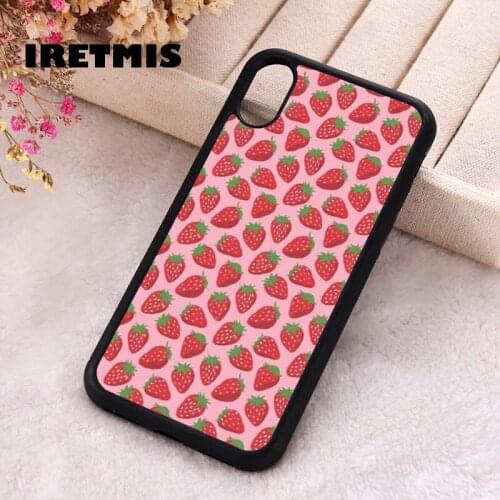 Iretmis 5 5S SE 2020 Phone Cover Case for iPhone 6 6S 7 8 Plus X Xs XR 11 12 Mini Pro Max Rubber Silicone Strawberry Fields