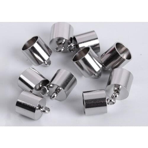 5-10Pcs Stainless Steel Earrings Accessories Tassel Caps Leather Cord Bracelet End Tips Crimp Caps For Jewelry Making Supplies