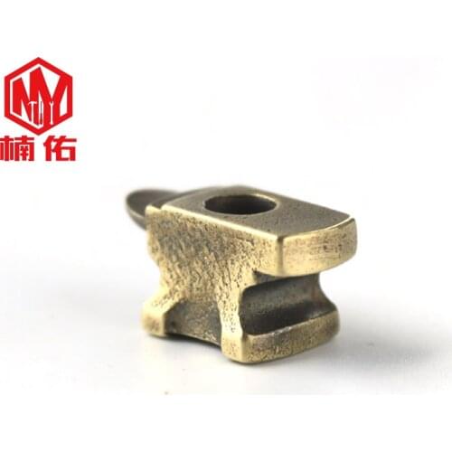 EDC Paracord Brass Knife Bead Outdoor Survival Tool Sccessories Car Key Pendant Small Anvil