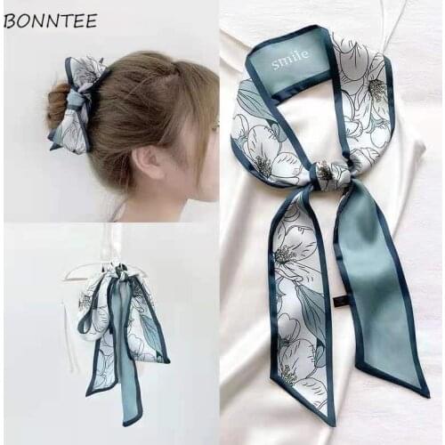 Headwear Women Summer Adult Ponytail Holder Kawaii Chic Print Lovely Girls Tender Artistic Vintage Outdoor Decorate Hair Ribbons