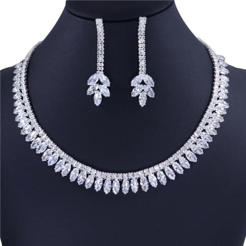 Grace Charming Crystal Flower Zircon Jewelry Set Fashion Exquisite Crystal Jewelry Womens Holiday Gifts Wholesale And Retail