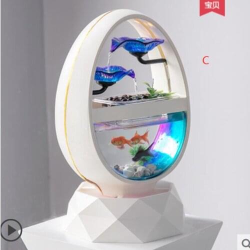 Ceramic desktop flowing fish tank crafts creative high-end Feng Shui wheel decoration