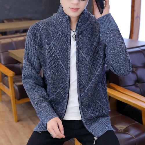 KKSKY Winter Zipper Cardigan Sweater For Men Fashion Korean Style Man Clothing Slim Mens Sweater Long Sleeve Knitted Cardigans