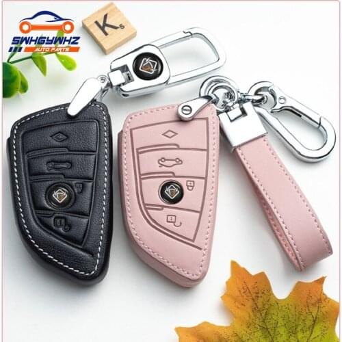 Leather Car Remote Key Case Cover For BMW 1 2 3 4 5 6 7 Series X1 X3 X4 X5 X6 F30 F34 F10 F07 F20 G30 F15 F16 Protection