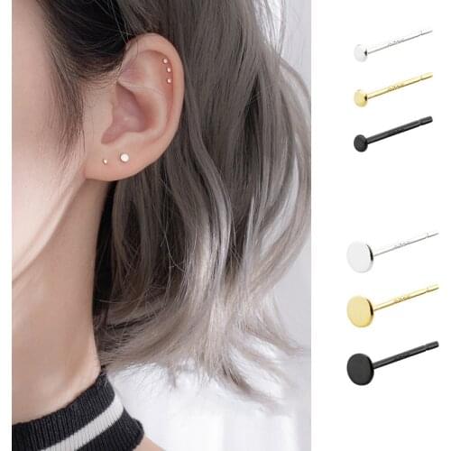 925 Sterling Silver 1.5mm 3mm round shapeTiny Stud Earring fashion small earring for women 2pairs/pack