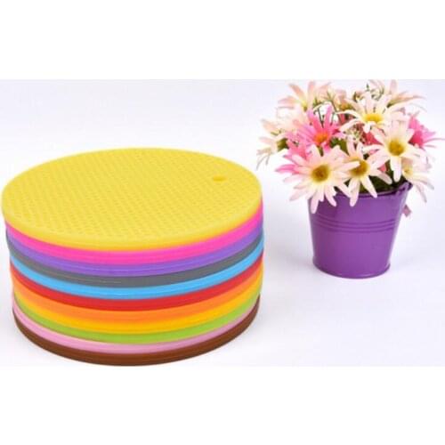 Round Silicone Non-Slip Heat Resistant Pot Table Coaster Mats Silicone Cushion Placemat LX22