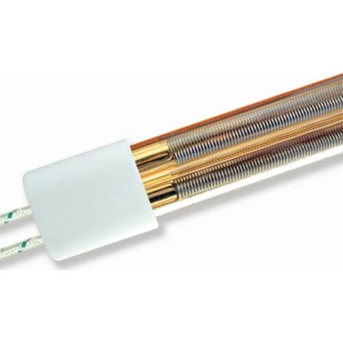 Quartz heating tube double row halogen infrared lamp heater short wave medium wave heating element quartz 220V 490mm 1000W