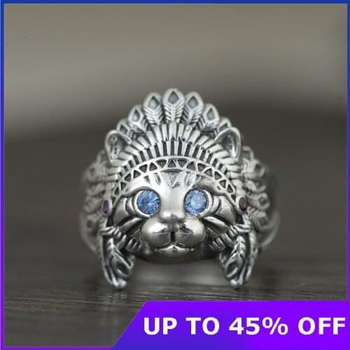 Genuine 925 Sterling Silver Vintage Wedding Ring Fashion Design Rings Men and Women Style Thai Silver Adjustable Rings Jewelry