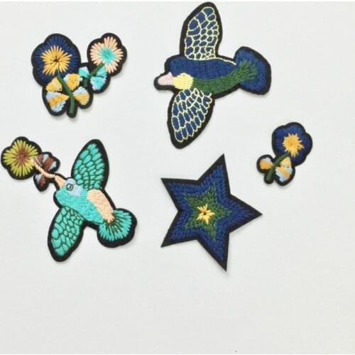 Embroidered Birds Set DIY Cloth Applique Patches Sew On Embroidery Stickers DIY Patch Clothing Appliqued Badges