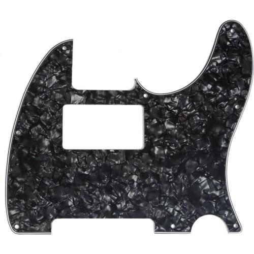 Musiclily 8 Hole Guitar Tele Pickguard Humbucker HH for USA/Mexican Made Fender Standard Telecaster Style, 4Ply Black Pearl
