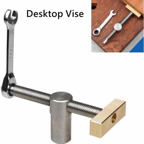 Woodworking Desktop Clip Fast Fixed Clip Clamp Brass Fixture Vise For 20MM Hole Woodworking Benches Joinery Carpenter Tool