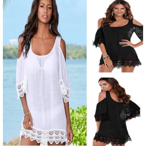 Summer New Sexy Women Lace Crochet Cover Up Beachwear Bathing Suit Female Bikini Swimwear Cover-up Beach Dress