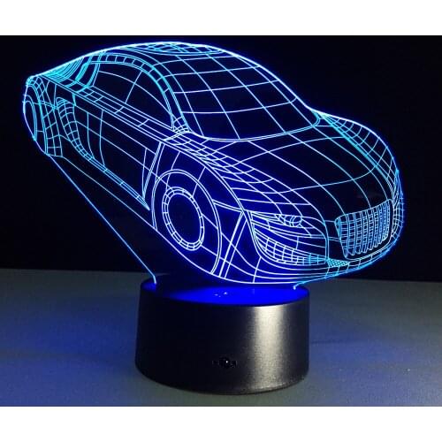 New sports car 3D night light manufacturers Seven touch color visual led desk lamp USB smart home decoration lamp