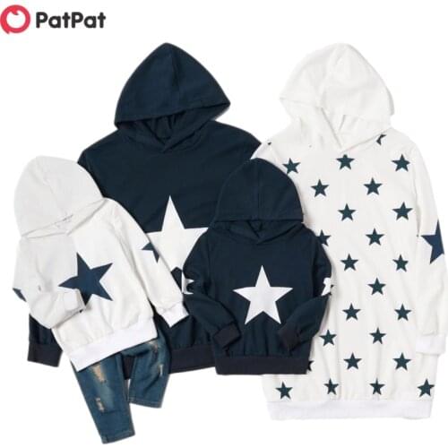 PatPat 2020 New Spring and Autumn Classic Star Print Family Matching Hoodies Sweatshirts