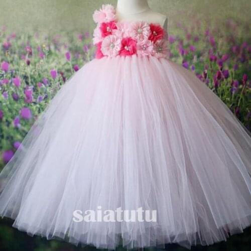 Photograph flower fairy Girls New Princess Wedding Gown Kids Dresses Tutu Party Birthday Children Gray Dress Christmas Vestido