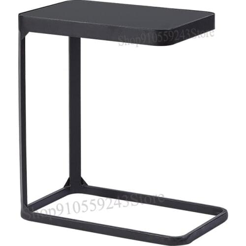 Nordic Bedroom Small Table Bedside Table Modern Minimalist Tempered Glass Small Coffee Table Iron Sofa Side Table Bedside Table