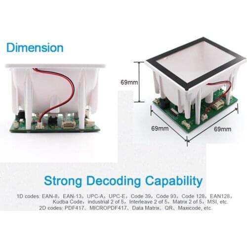 Industrial CCD scanner barcode engine as 2d barcode scanner part USB,TTL,RS232,RS485