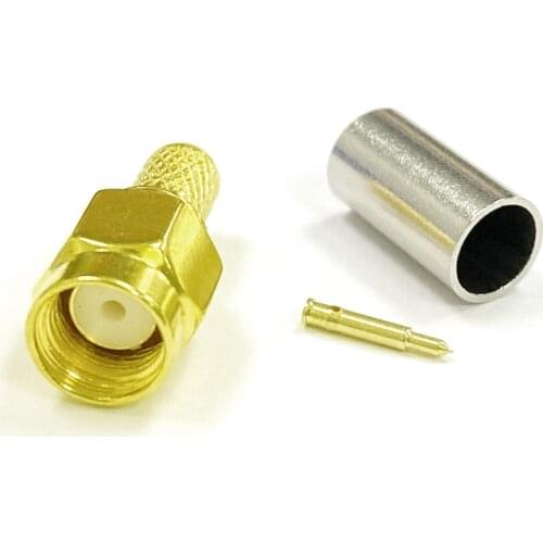 1pc SMA Male Plug RF Coax Modem Connector Convertor Crimp RG58 RG142 RG400 LMR195 Straight Goldplated NEW wholesale