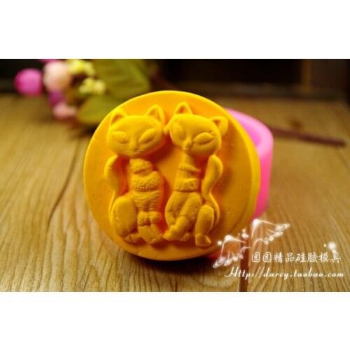 Cat Silicone Soap mold Handmade 3d silicone mould DIY Craft molds S256