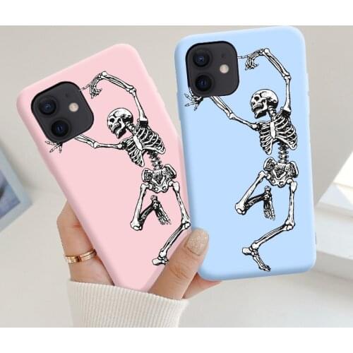 Cartoon Skull Silicone Phone Case For iPhone 5 5S X XR XS MAX 7 8 6s 6 Plus 11 12 Pro Max Mini Soft Back Cover