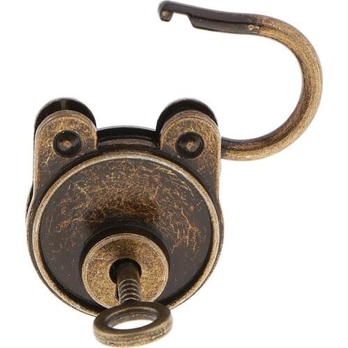 Old Style Zinc Alloy Mini Padlocks Latch for Cabinet Suitcase Collectible