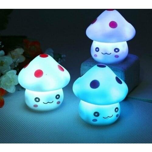 LED Mushroom Night Lights 7 Color Changing Mushroom Lights for Home Baby Kids Room Decoration Sleeping Night Light Lamp Bedroom