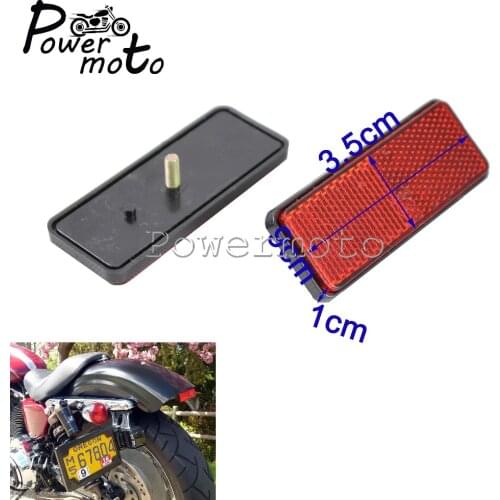 Motorcycle Red Rectangle Reflectors Warning Reflector Bolt On Reflective Plate For Harley Chopper Cafe Racer Custom