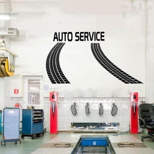 Tire Track Wall Decal Wheel Prints Traces Auto Service Glass Decal , Repair, Car Washing,Window Sticker,Wall Decoration CS10