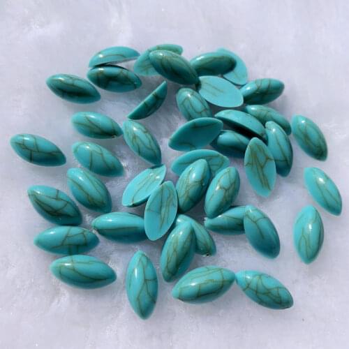 8*10mm&8*12mm&12mm&7*15mm Flatback plastic rhinestone Vintage turquoise DIY For Native Jewelry Making -HY911