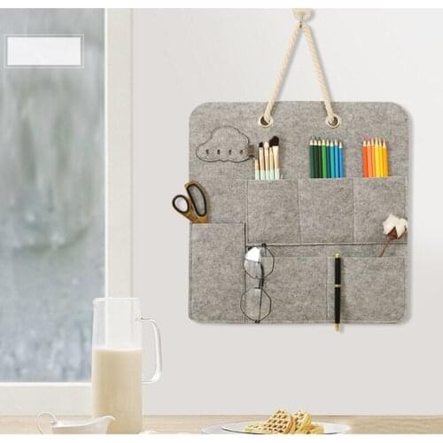 Felt Storage Hanging Organizer Wall Mounted Wardrobe Wall Pouch Door Hanging Sundry Storage Bag 2PCS