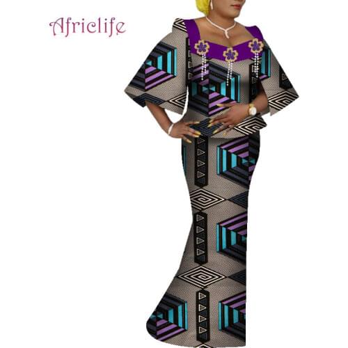 Skirt Suits Party Wedding Event Dresses for Elegant Lady Special Design 2 pcs African Wax Cotton Women Clothing WY5970