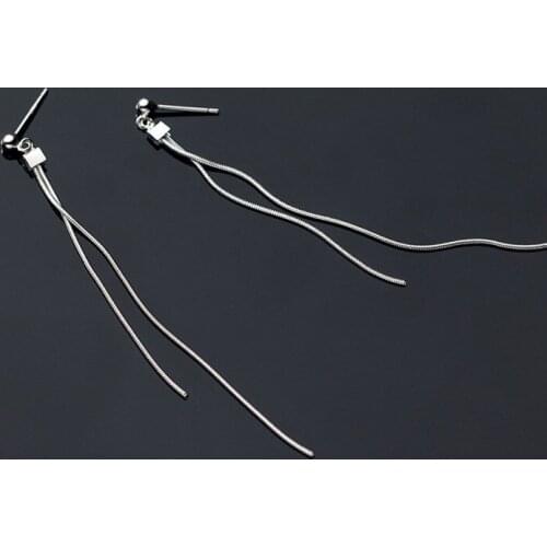 S925 Sterling Silver Color Korean Fashion Temperament 7.7CM Short Tassel Dangle Earrings Jewelry For Women Daughter Lady Gift