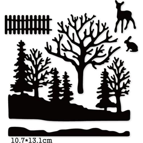 Animal Deer Rabbit In the Forest Metal Cutting Dies for DIY Scrapbooking Album Paper Cards Decor Crafts Embossing Die Cut