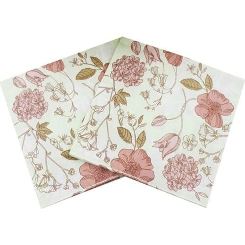 20pcs x wedding party napkins printed flower paper napkins for party supplies decoration