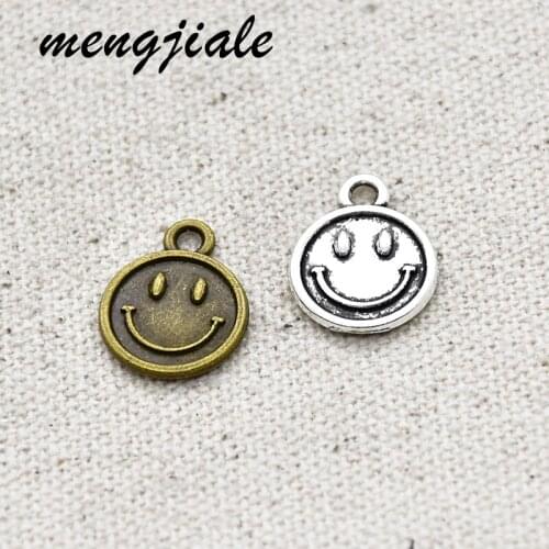 20pcs Vintage Metal Alloy Smiling face Charms Pendant For Jewelry Making DIY Handmade Craft
