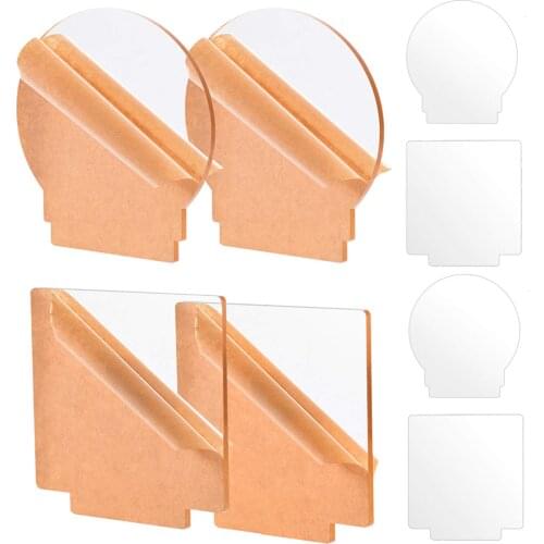 4Pack Acrylic Sheet Clear Cast Plexiglass Round Panel Thick (4mm) for LED Light Base Signs DIY Display Projects Craft 150x130mm