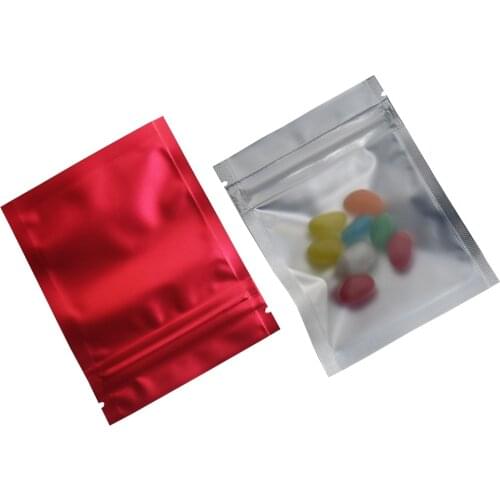 7.5x10cm Red Zipper Clear Plastic 100Pieces Heat Seal Packing Bag Food Vacuum Storage Pouch Aluminum Foil Zip Lock Packing Bags