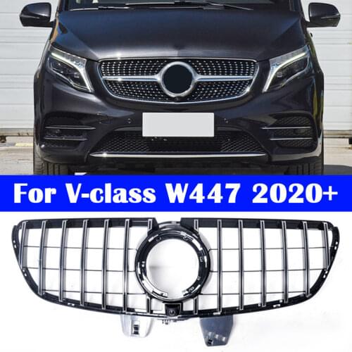 ABS Car Front Middle Grille GT AMG Center Grill Vertical Bar Bumper For Mercedes-Benz V-Class V260L W447 2020-2021