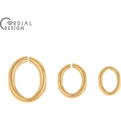 Cordial Design 50Pcs Jewelry Accessories/Earring Connectors/DIY Loop/Genuine Gold Plating/Hand Made/Jewelry Findings &Components
